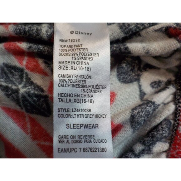 Disney Mickey Mouse Soft Fleece Cuffed Pants Stretchy Sleepwear XL 16/18 - Picture 4 of 4